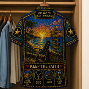 Bon Jovi Stained Glass Hawaiian Shirt - Unisex Button Up