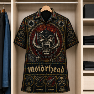Motorhead Stained Glass Hawaiian Shirt - Unisex Button Up