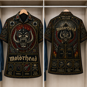 Motorhead Stained Glass Hawaiian Shirt - Unisex Button Up