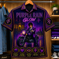 Purple Rain Stained Glass Hawaiian Shirt - Unisex Button Up