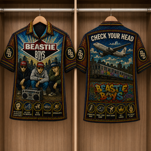 Beastie Boys Stained Glass Hawaiian Shirt - Unisex Button Up