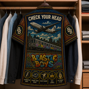Beastie Boys Stained Glass Hawaiian Shirt - Unisex Button Up