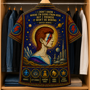 David Bowie Stained Glass Hawaiian Shirt - Unisex Button Up