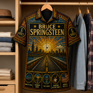 Bruce Springsteen Stained Glass Hawaiian Shirt - Unisex Button Up