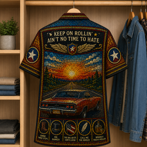 Lynyrd Skynyrd Stained Glass Hawaiian Shirt - Unisex Button Up