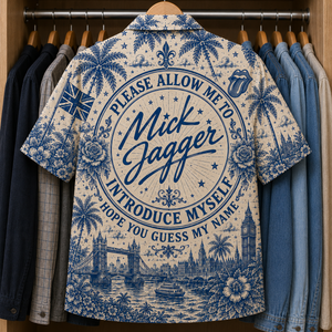 Mick Jagger Special Edition Tropical Blue Hawaiian Shirt - Unisex Music Collage Button Up