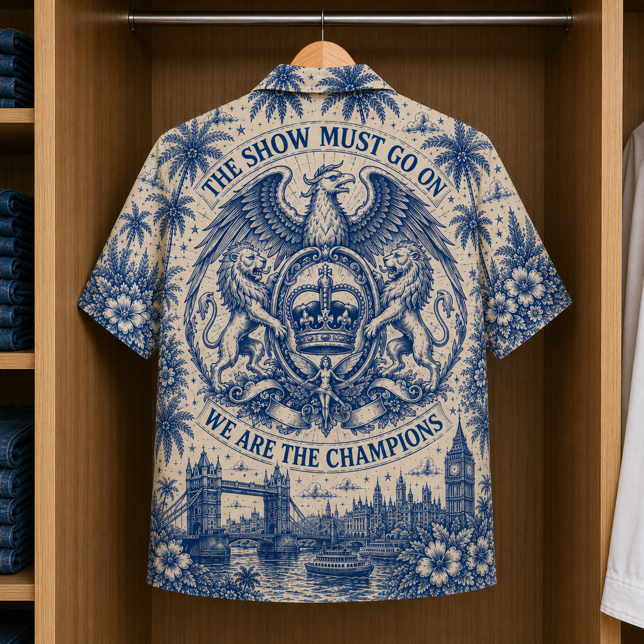 Queen Special Edition Tropical Blue Hawaiian Shirt - Unisex Music Collage Button Up