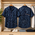 Pink Floyd Dark Side of the Moon Hawaiian Shirt – Vintage Toile All Over Print Button Up Camp Shirt – Wish You Were Here Pink Floyd Fan Gift