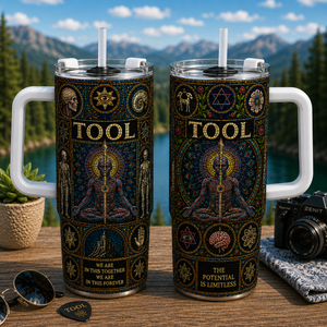 Tool 20oz & 40oz Stained Glass Stainless Steel Tumbler Progressive Metal Travel Mug With Lid and Straw