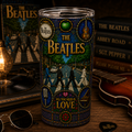 The Beatles Stained Glass Tumbler 20oz & 40oz Stainless Steel Travel Mug Inspired by Abbey Road