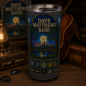 Dave Matthews Band Stained Glass Tumbler 20oz & 40oz Stainless Steel Travel Mug Inspired by DMB