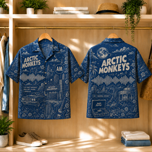 Arctic Monkeys Toile Hawaiian Shirt - Southern Rock Vintage All-Over Print Button-Up Shirt