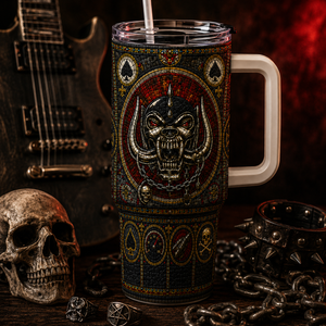 Motörhead Stained Glass Tumbler 20oz & 40oz Stainless Steel Travel Mug for Motörhead Heavy Metal Fans