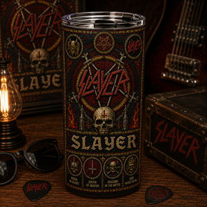 Slayer Stained Glass Tumbler 20oz & 40oz Stainless Steel Travel Mug for Slayer Heavy Metal Fans