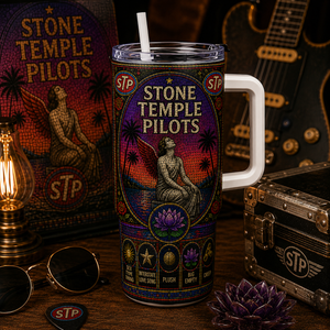 Stone Temple Pilots Stained Glass Tumbler 20oz & 40oz Stainless Steel Travel Mug for STP Rock Fans