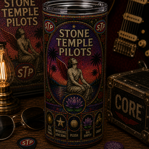 Stone Temple Pilots Stained Glass Tumbler 20oz & 40oz Stainless Steel Travel Mug for STP Rock Fans