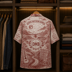 Dave Matthews Band Every Day Is a Winding Road Red Toile Hawaiian Shirt – DMB Fan Tropical Button-Up Gift