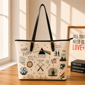 Pink Floyd Sketch Icon Handbag, Tote Bag and Wallet Set, Dark Side of the Moon Classic Rock Accessories, Pink Floyd Fan Gift