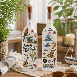 Jimmy Buffett Bottle Lamp Tropical Paradise LED Wine Bottle Lamp For Parrothead Fans