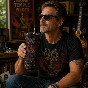 Stone Temple Pilots Stained Glass Tumbler 20oz & 40oz Stainless Steel Travel Mug for STP Rock Fans