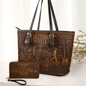 The Beatles Handbag, Tote Bag and Wallet Set, Abbey Road Inspired Vintage Rock Music Accessories, The Beatles Fan Gift