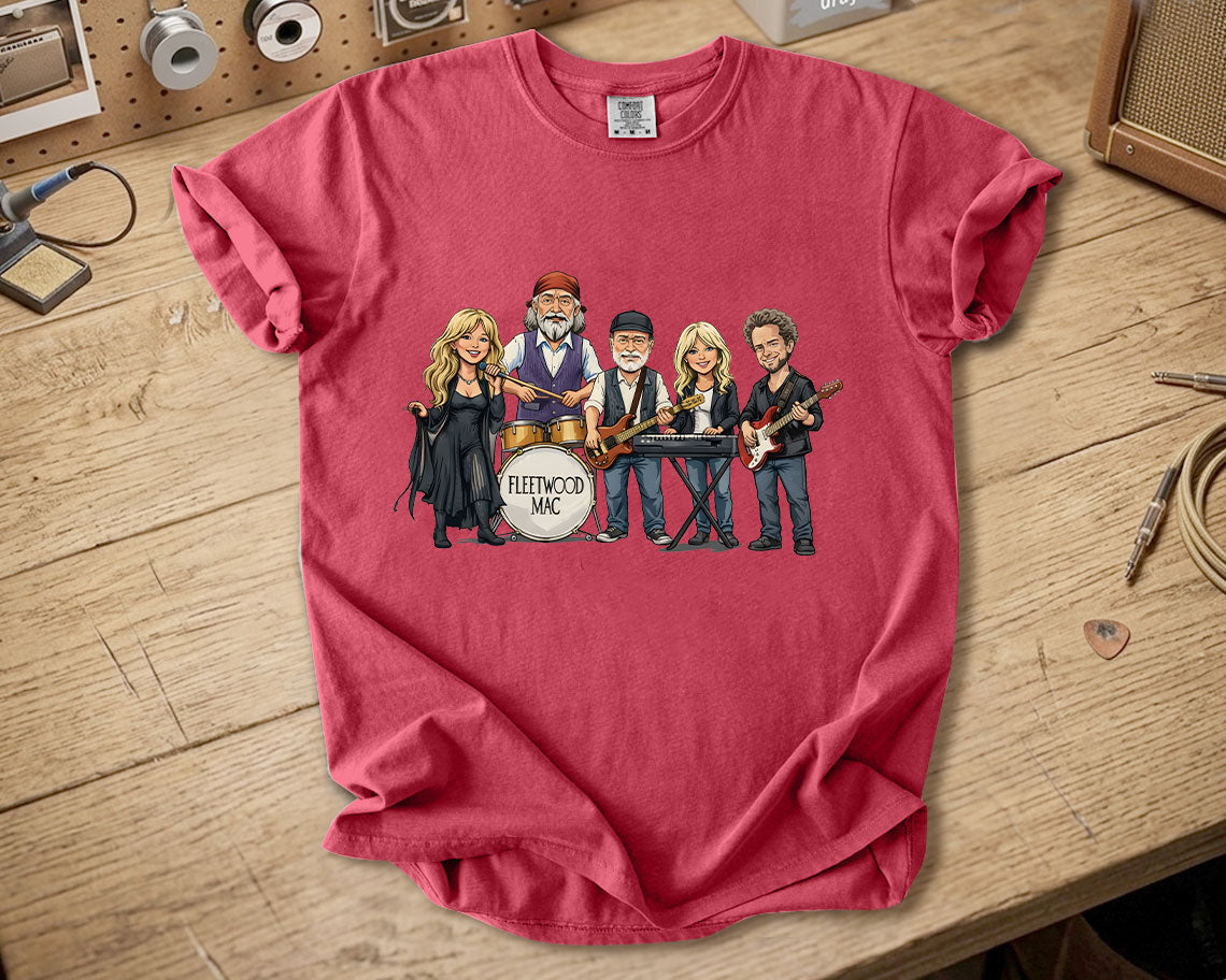 Fleetwood Mac Comfort Colors Tee Band Members Tribute Classic Rock Vintage Shirt