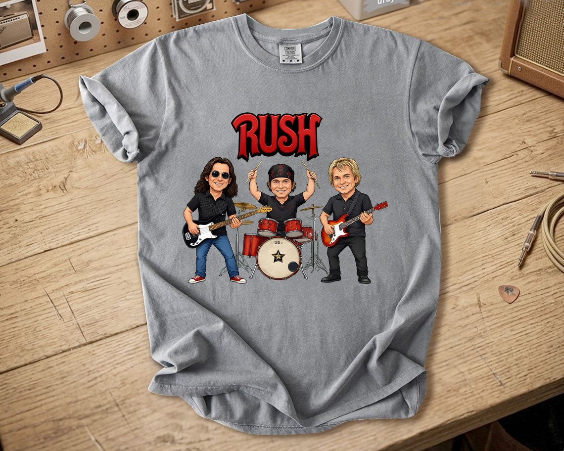 Rush Comfort Colors Tee Geddy Lee Neil Peart Alex Lifeson Band Members Tribute Shirt