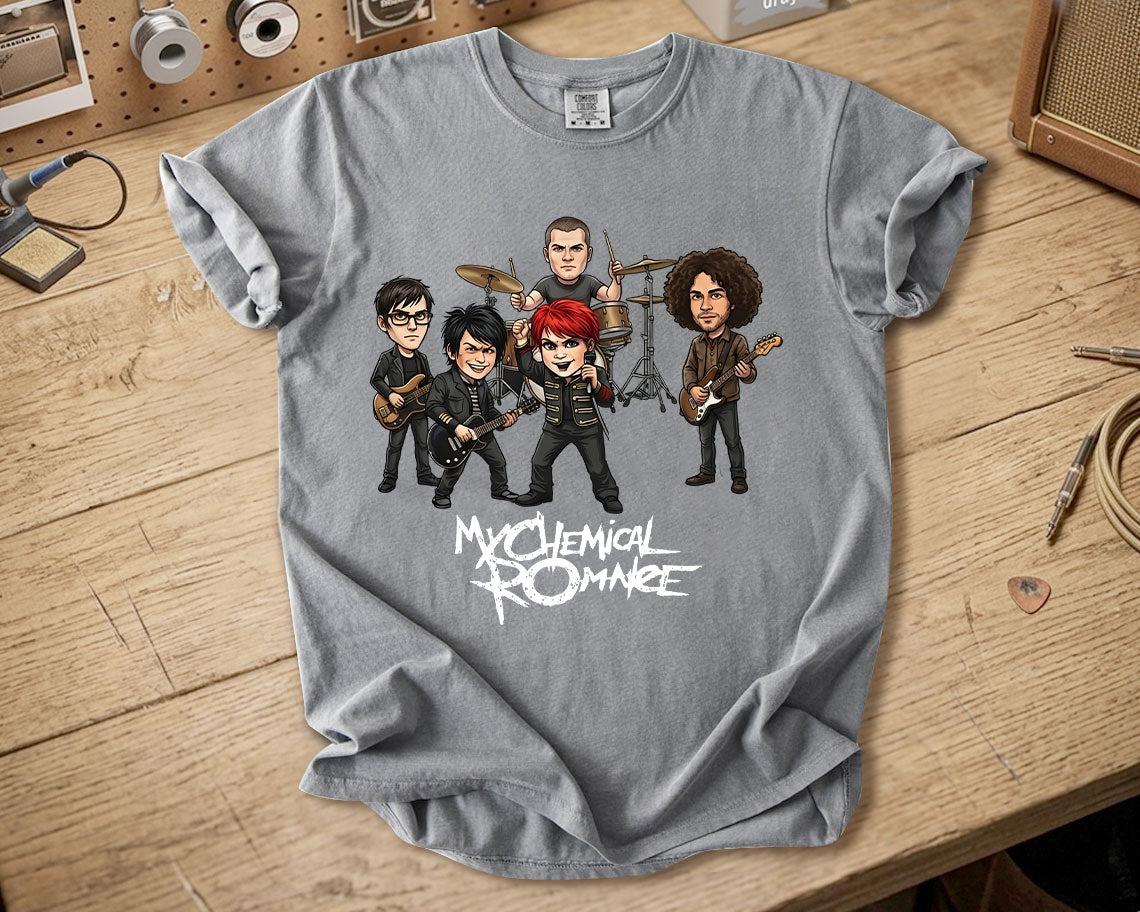 My Chemical Romance Comfort Colors Tee Band Members Tribute Classic Emo Rock Shirt