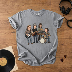 Pink Floyd Inspired Cartoon Band Comfort Tee Classic Rock Graphic T-Shirt