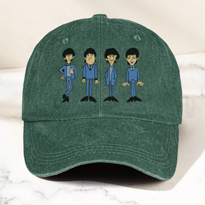 1965 Beatles Cartoon Series Denim Cap Retro The Beatles Merch Gift for Dad (With Box)
