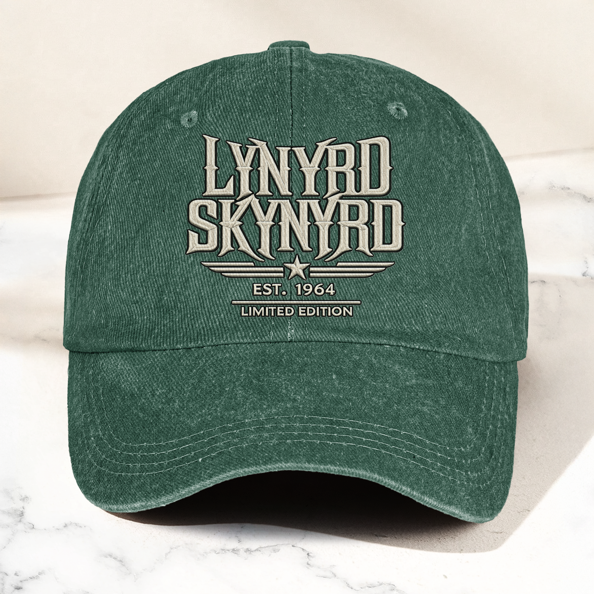 Lynyrd Skynyrd Band Logo Est 1964 Denim Cap Retro Vintage Dad Cap Gift For Dad (With Box)