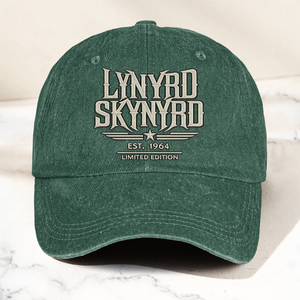 Lynyrd Skynyrd Band Logo Est 1964 Denim Cap Retro Vintage Dad Cap Gift For Dad (With Box)