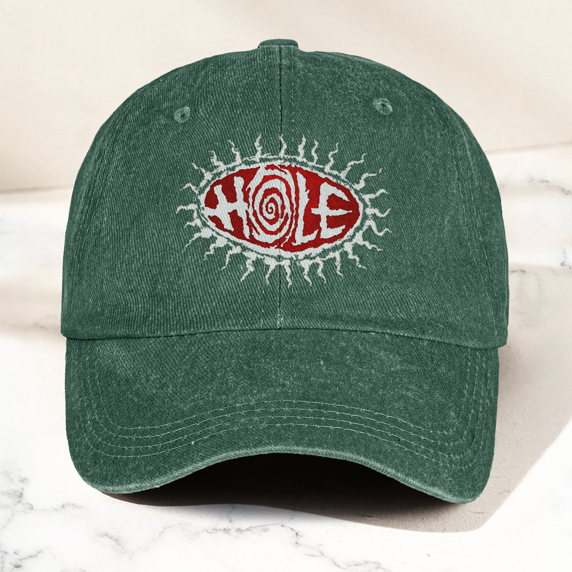 Hole Band Eyeball Denim Cap Vintage Hole Band Album Merch Gift for Dad (With Box)
