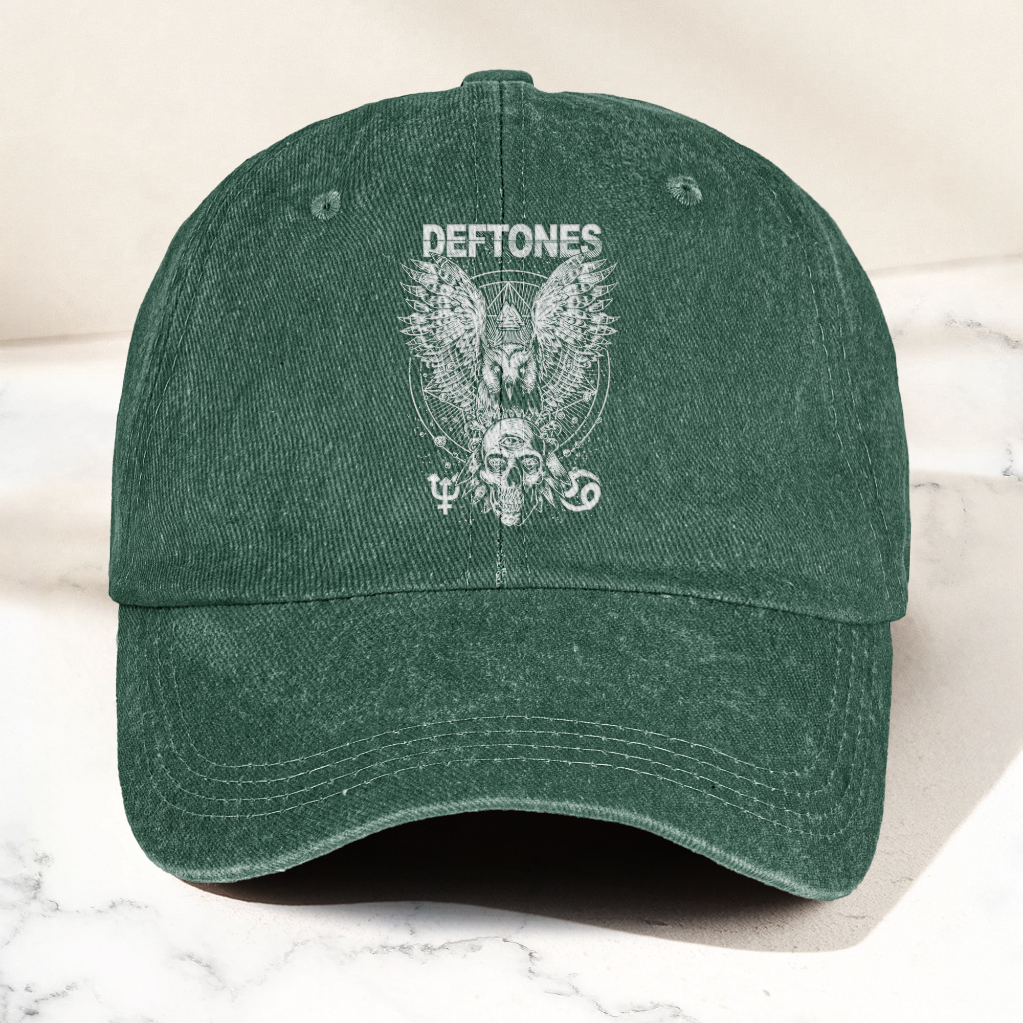 Deftones Owl Skull Vintage Dad Hat Alternative Metal Washed Cotton Cap (With Box)