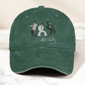 Elvis Presley With Sign Graphic Denim Cap Vintage Elvis Presley Album Merch Gift for Dad (With Box)