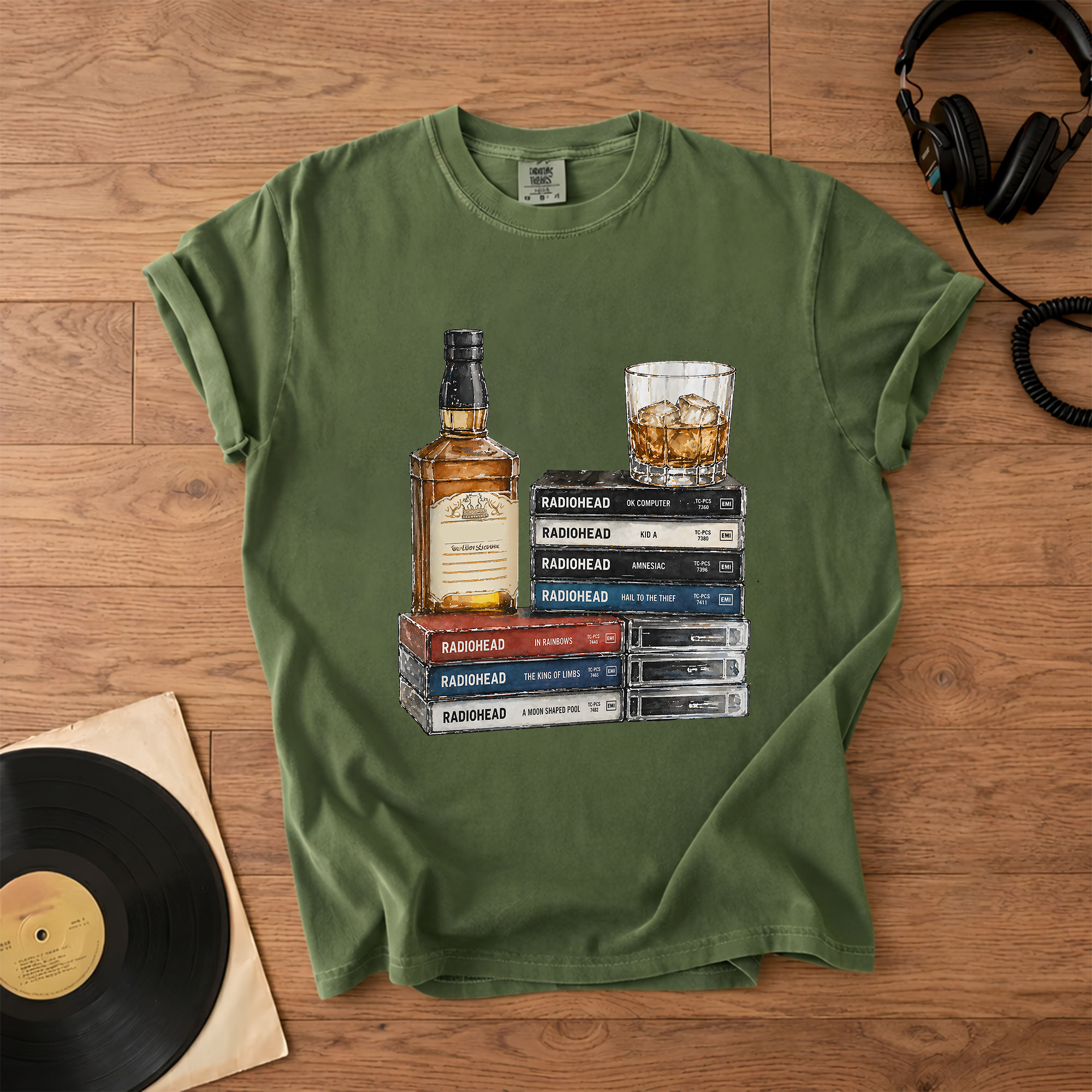 Radiohead Cassette Album Collection T-Shirt Retro Music Jimmy Buffett Merch Tee