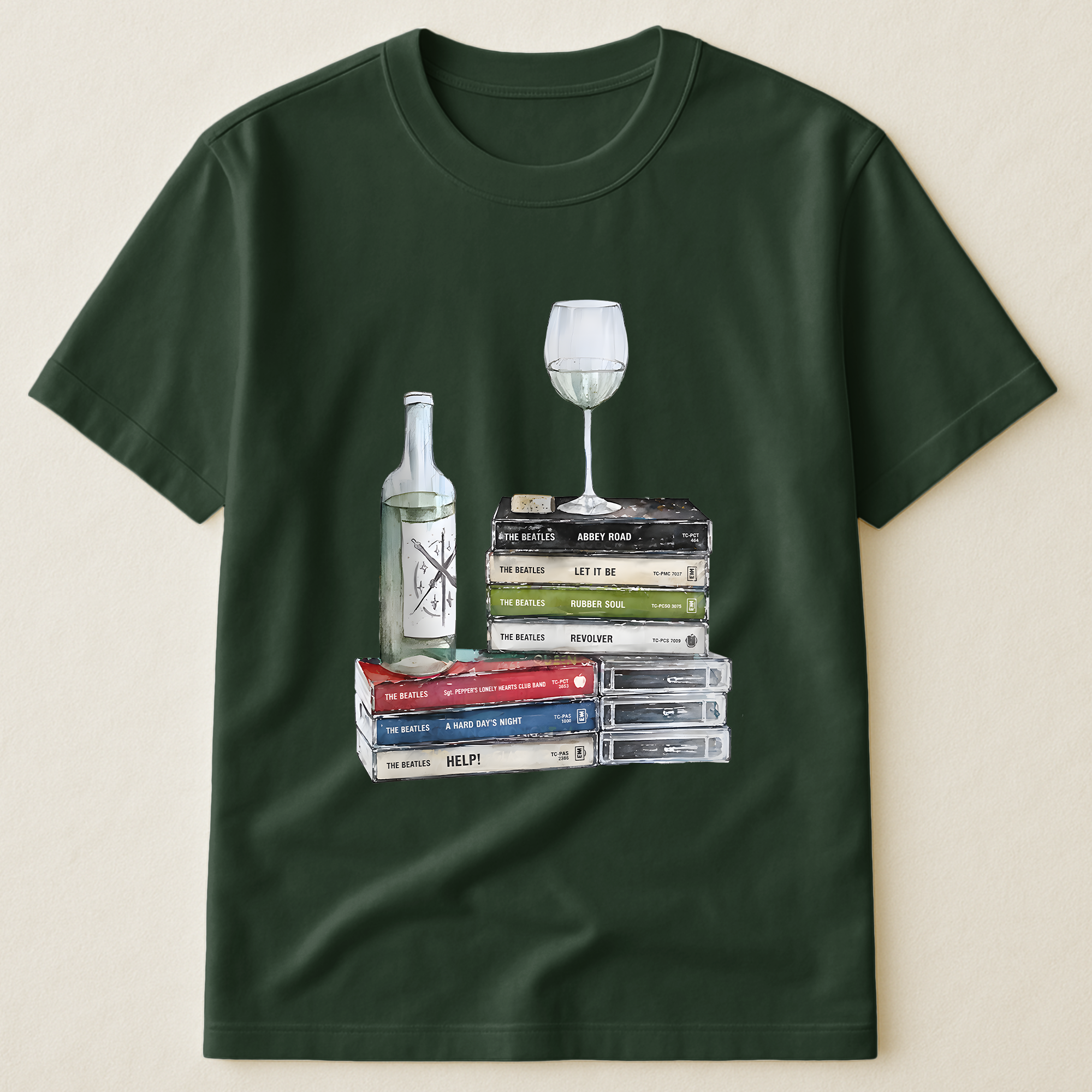 The Beatles Cassette Album Collection T-Shirt Retro Music The Beatles Merch Tee