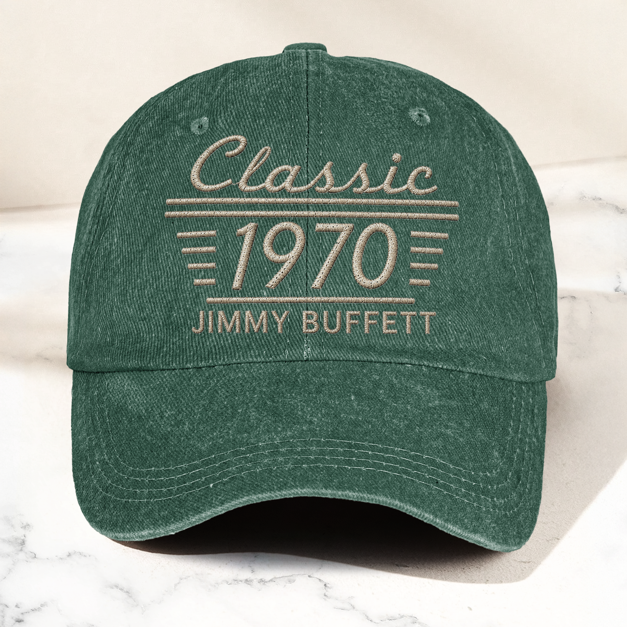 Jimmy Buffett Classic 1970 Est Margaritaville Tropical Rock Music Merch Graphic Denim Cap Retro Vintage Dad Cap Gift For Dad (With Box)