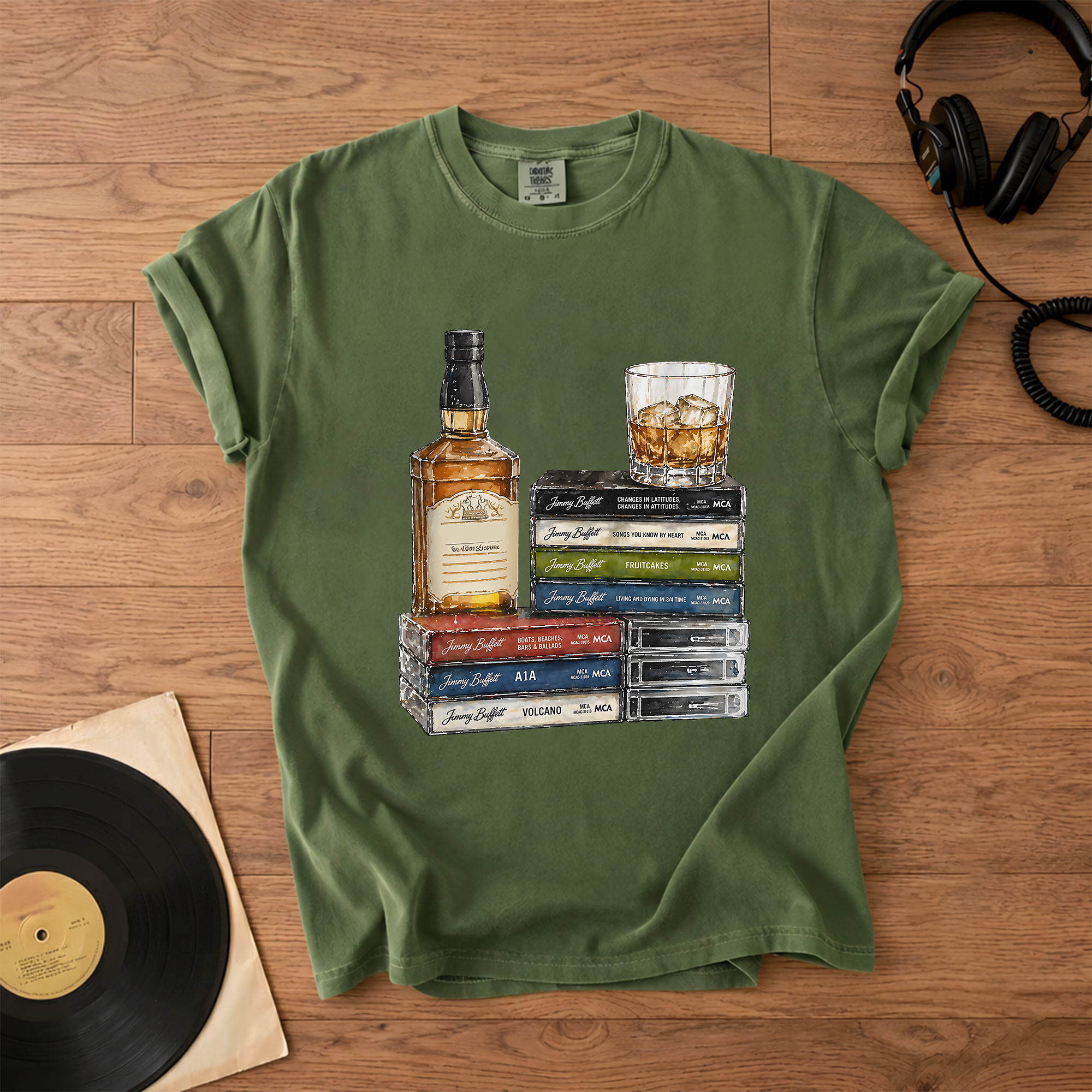 Jimmy Buffett Cassette Album Collection T-Shirt Retro Music Jimmy Buffett Merch Tee