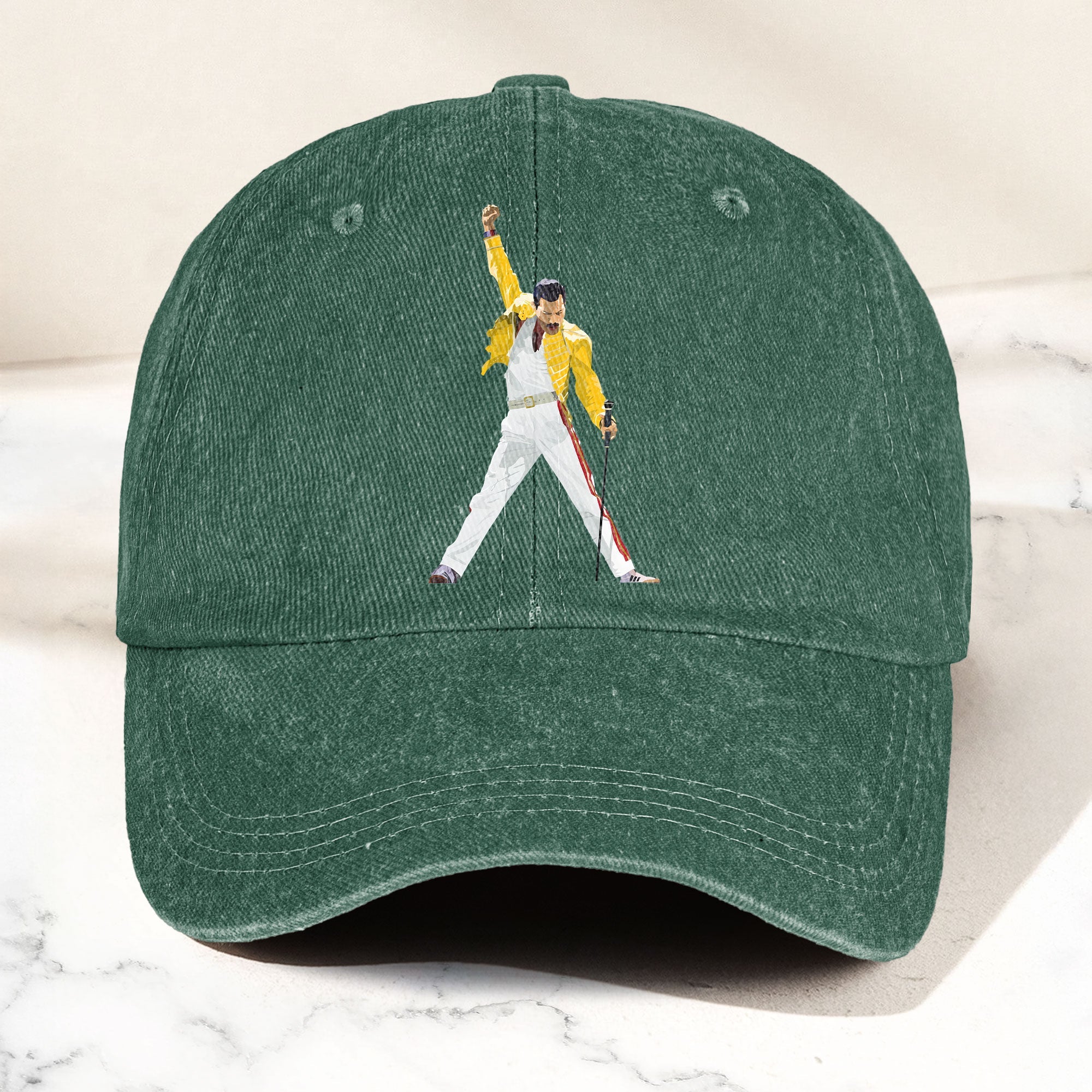 Vintage Freddie Mercury Denim Cap Queen Band Tribute Merch Dad Hat (With Box)