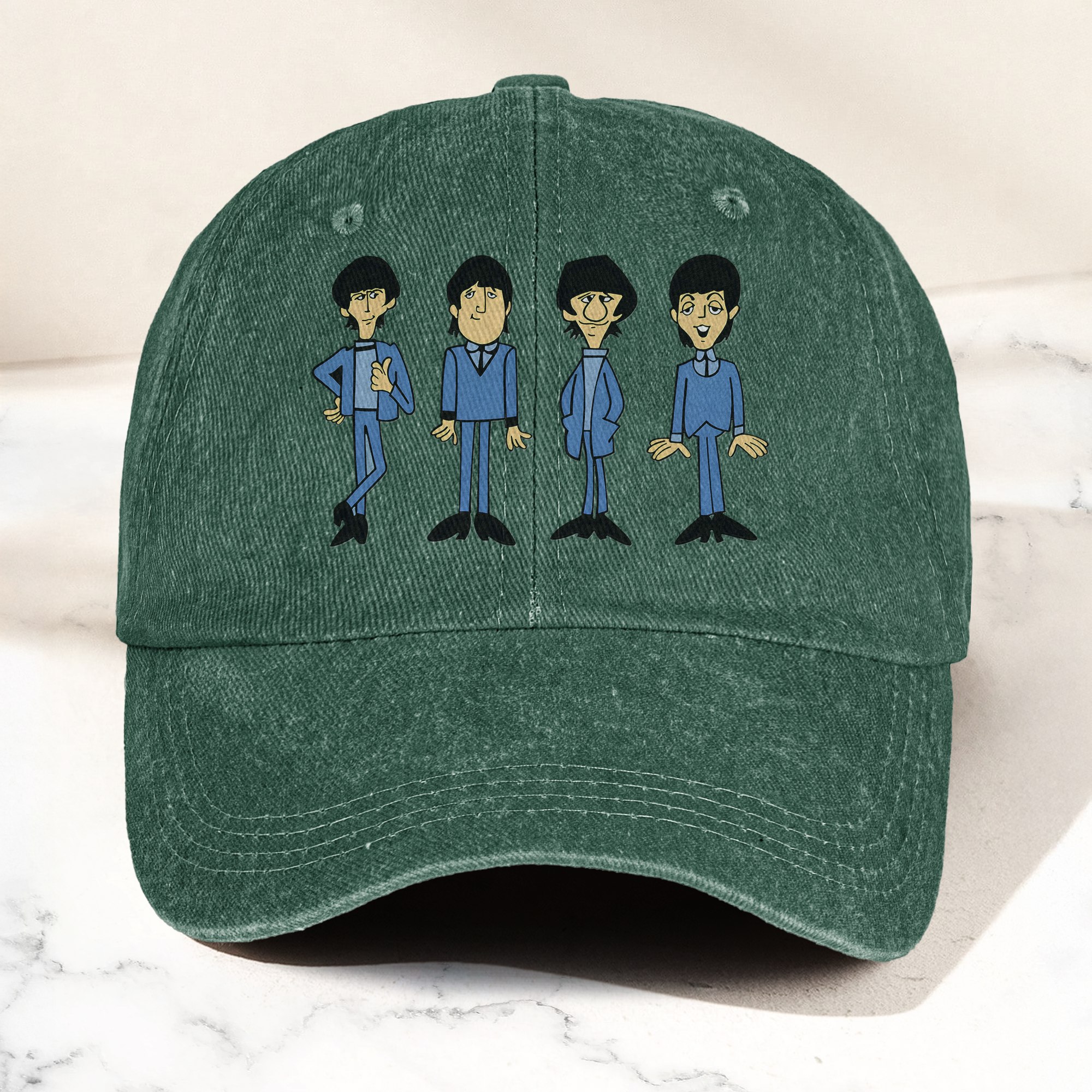 The Beatles Cartoon Series Denim Cap Retro The Beatles Tribute Merch Dad Hat (With Box)