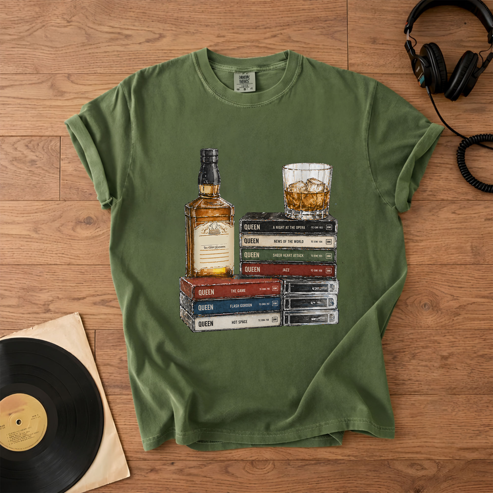 Queen Band Cassette Album Collection T-Shirt Retro Rock Music Queen Band Merch Tee