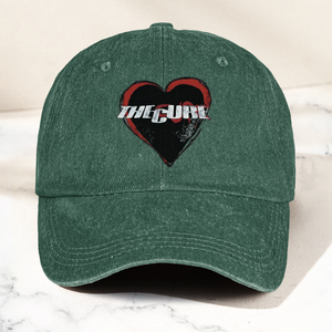 The Cure Heart Logo Denim Cap Vintage The Cure Band Album Merch Gift for Dad (With Box)