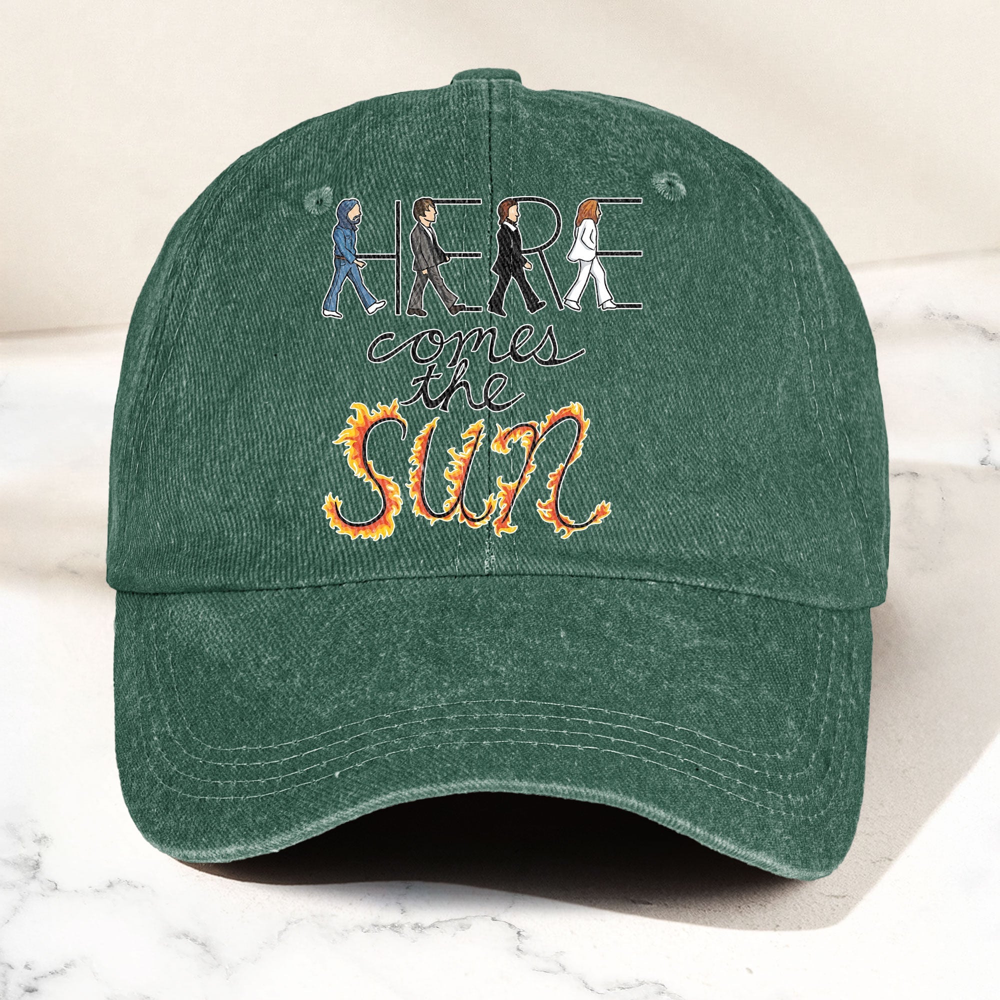 Here Comes the Sun Denim Cap Retro The Beatles Tribute Merch Dad Hat (With Box)