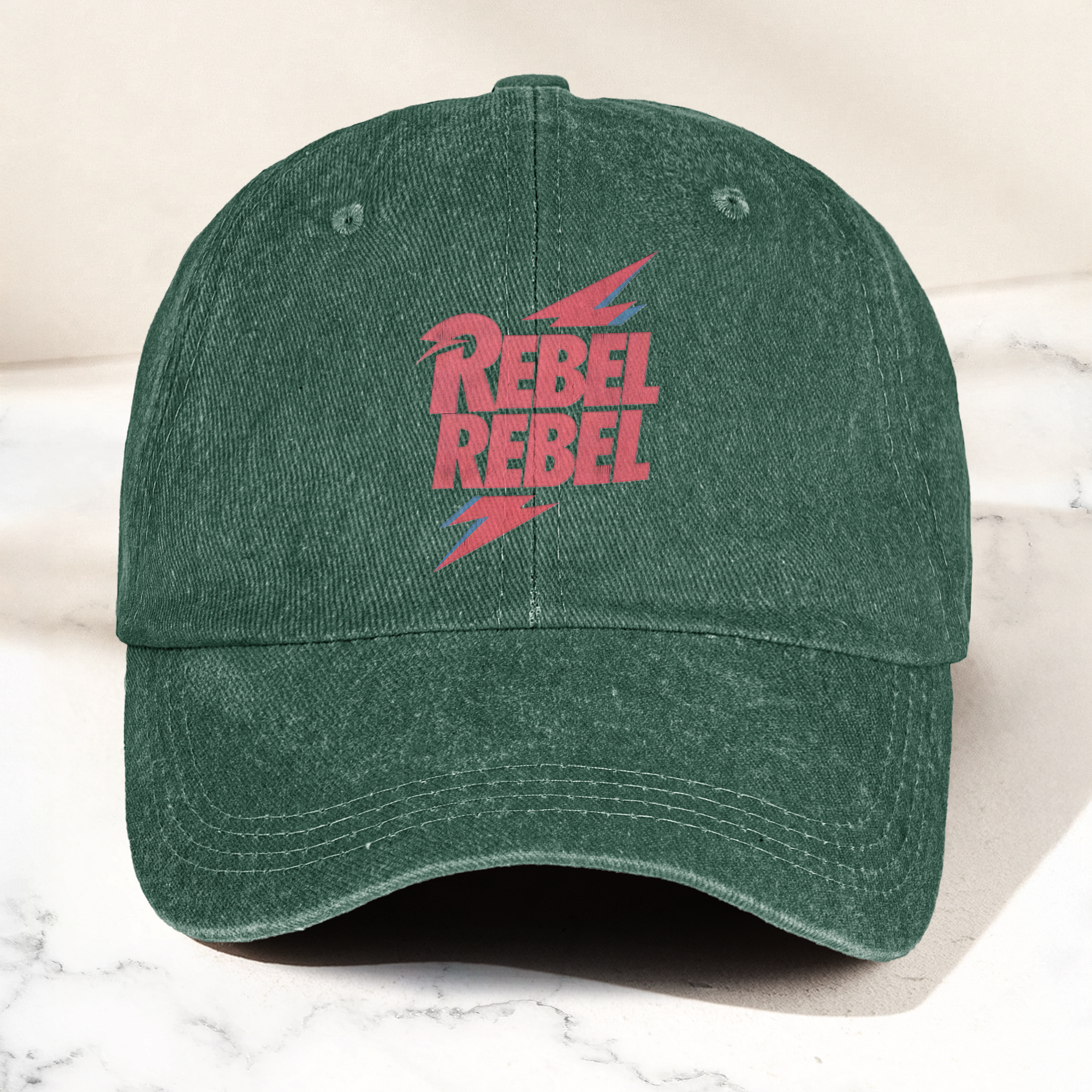 David Bowie Rebel Rebel Denim Cap Retro Music Cap Gift For Dad (With Box)