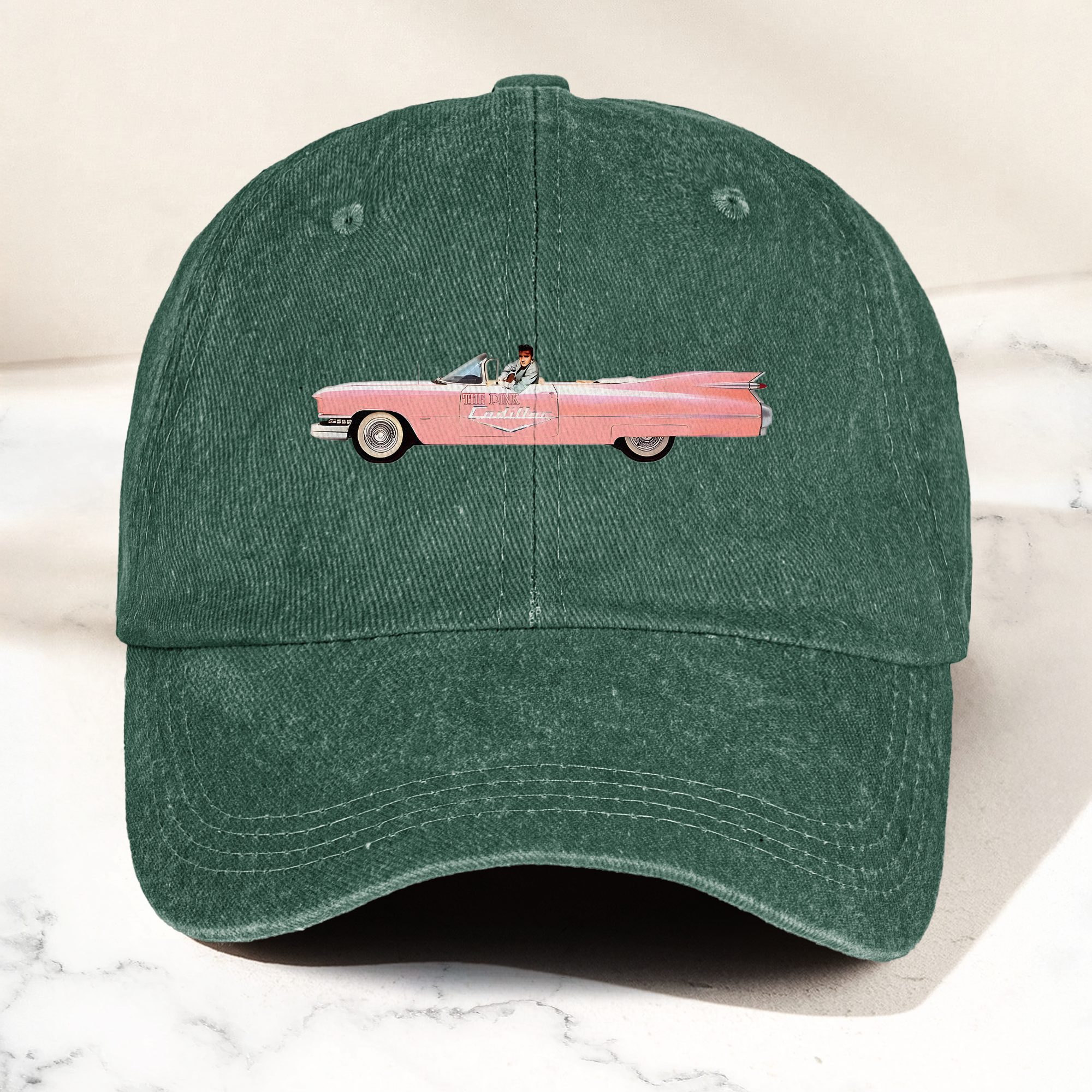 Elvis Presley The Pink Car Denim Cap Vintage Elvis Presley Merch Gift for Dad (With Box)