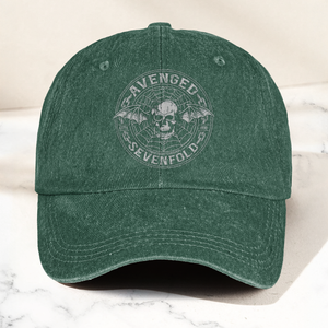 Avenged Sevenfold Deathbat Logo Denim Cap Retro Vintage Dad Cap Gift For Dad (With Box)