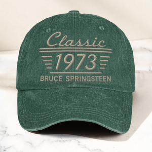 Bruce Springsteen Classic 1973 Est Heartland Rock Band Music Merch Graphic Denim Cap Retro Vintage Dad Cap Gift For Dad (With Box)