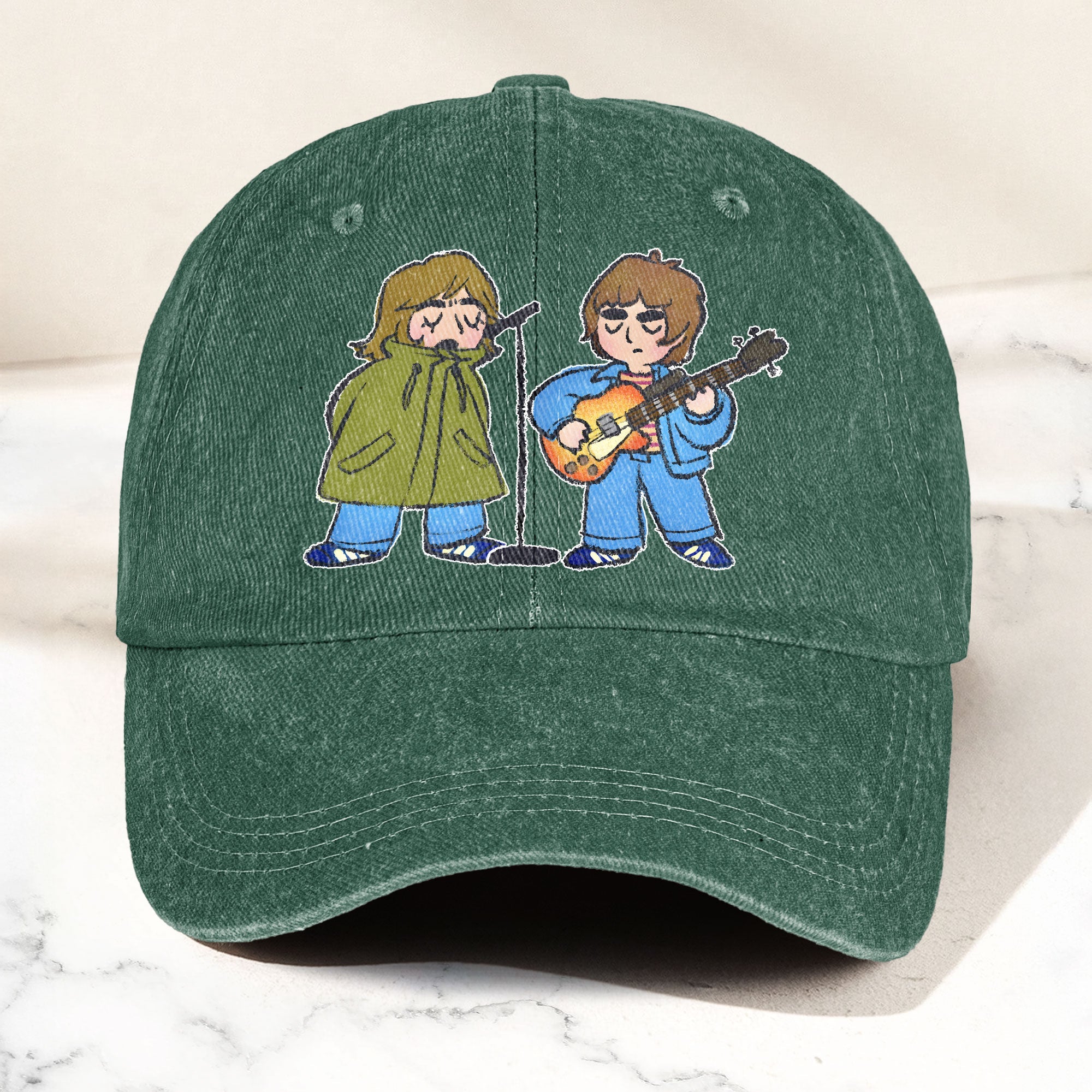 Noel & Liam Gallagher Oasis Denim Cap Vintage Oasis Merch Gift for Dad (With Box)