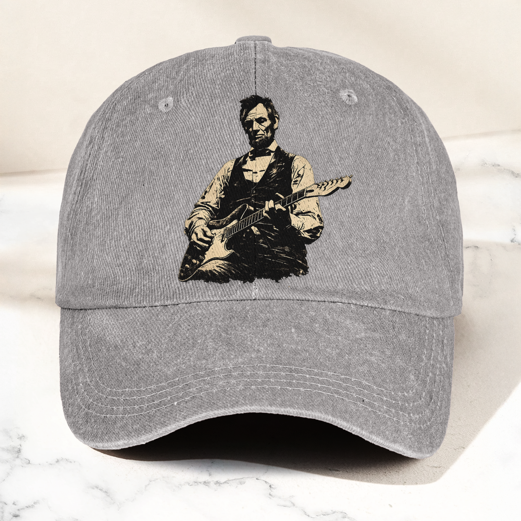 Abraham Lincoln Patriotic History Denim Cap Vintage Dad Cap Gift For Dad (With Box)